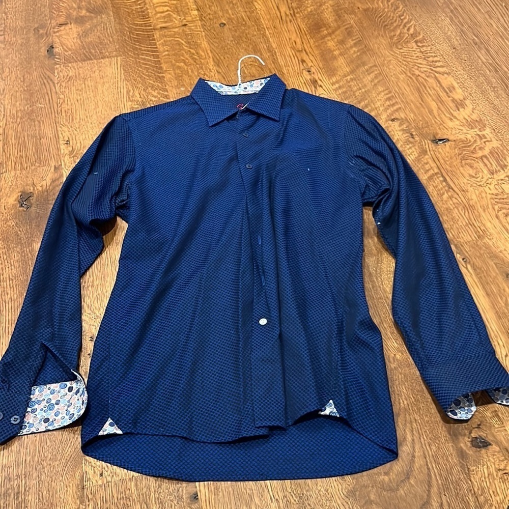 Robert Graham Boys Blue Button Down Shirt Size XL